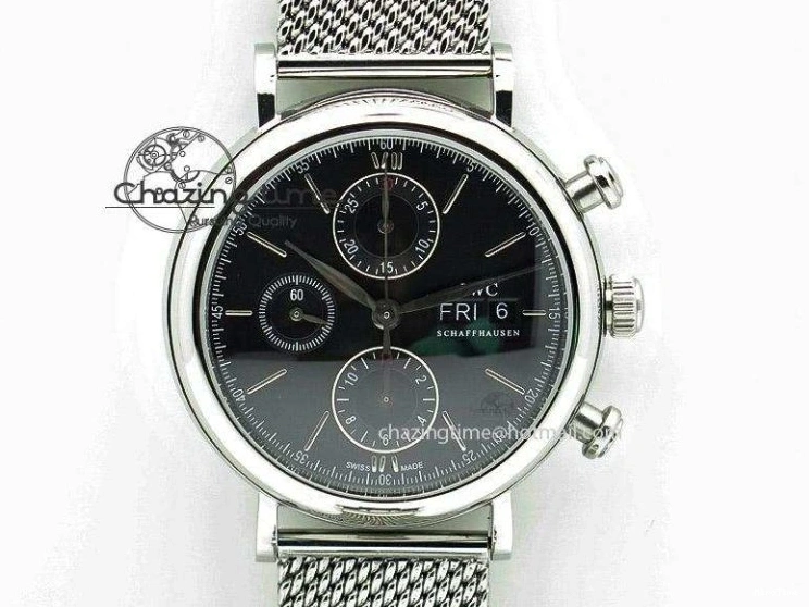 MIROTIME 0215 Soft Pilot Chrono 3777 43mm ZF 1:1 Best Edition Black Dial On Black Leather Strap A 7360